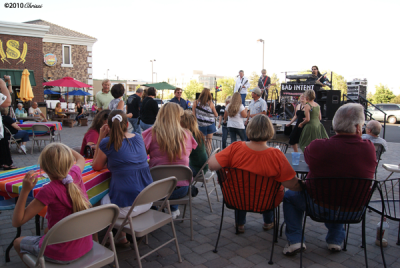 The crowd danced and sang along to the band "Bad Intent" Friday Night at the Carson Mall
