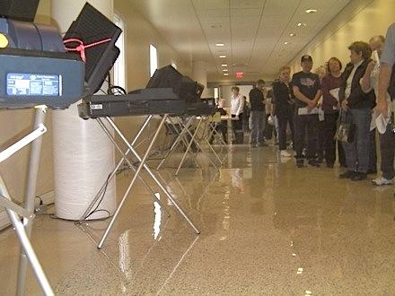 Hundreds arrived this morning for early voting.