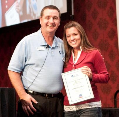Christina White, Greater Nevada Credit Union Human Resources Specialist, receives her Outstanding Contribution Award