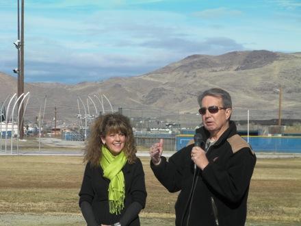 Karen Abowd and Carson City Mayor Bob Crowell.