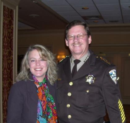 Christy McGill, director of Healthy Communities Coalition of Lyon and Storey and Lyon County Sheriff Allen Veil.