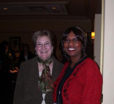Charlene Herst nd Healthy Communities Coalition staff person Freida Carbery.