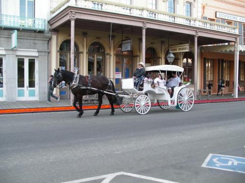 A horse-drawn carriage in Old Town Sacramento.  Photo by Elaine Quilici