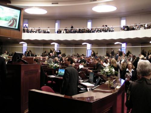 Nevada Assembly prior to opening ceremony