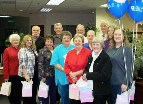 Thirteen of the 83 individuals recognized for 35 years of membership gather during Greater Nevada's Annual Meeting