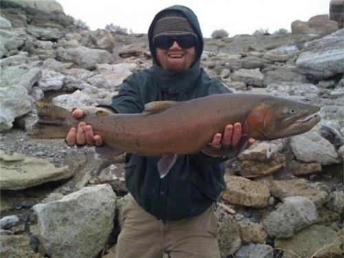 Joe Machado of Reno with a 10-pound, 32-inch Lahontan Cutthroat Trout.