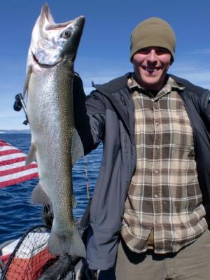Rick Harman of Sacramento, California with a 9-pound rainbow trout.