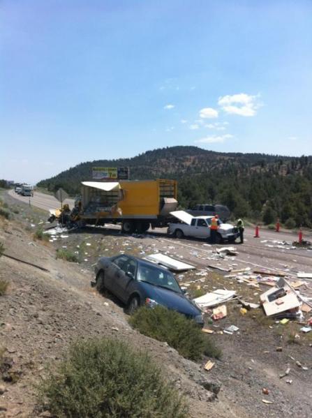 carson now: crash scene on highway 395 south of gardnerville, nevada