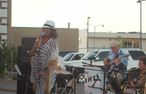 Singer Jakki Ford takes to the stage at the Cove Saturday evening.