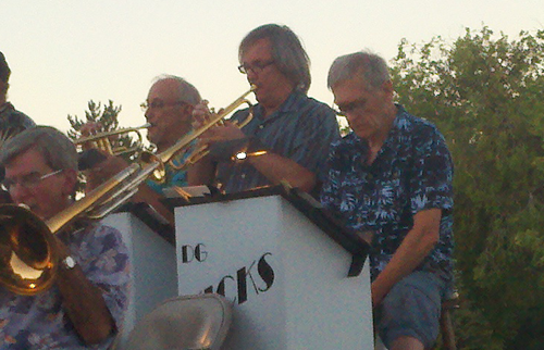 Members of the DG Kicks jazz ensemble at the Cove.