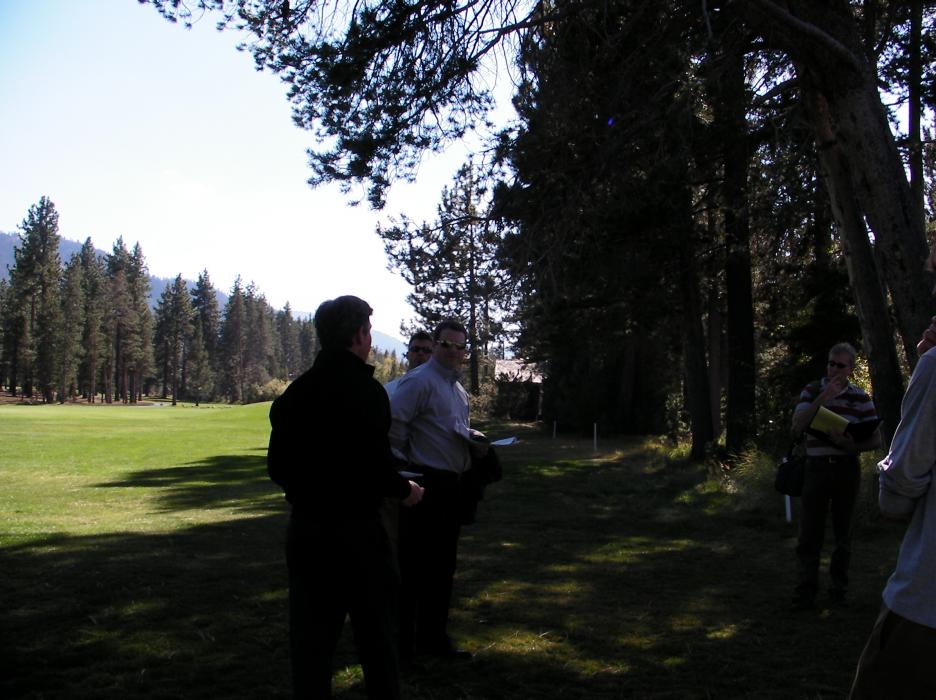 This view is looking toward the site for the lodge behind the stand of trees that will shield it from the lake.
