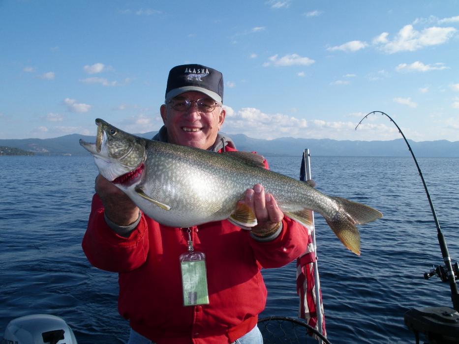 Don Quilici with the second largest trout of the day, It weighed 8 pounds and measured 27.5 inches. Photo by Elaine Quilici