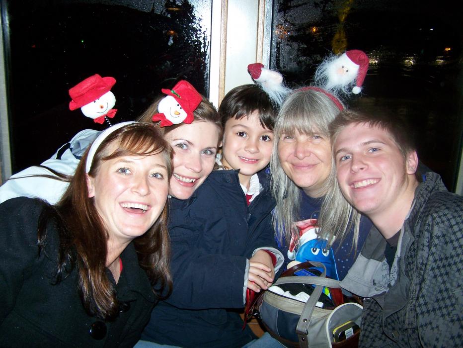 All ages enjoying The Polar Express ride to the North Pole.