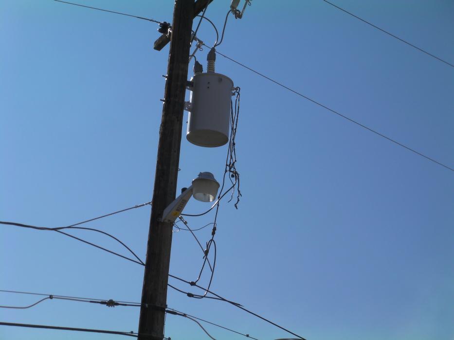 Firemen point to this transformer as the cause of the fire