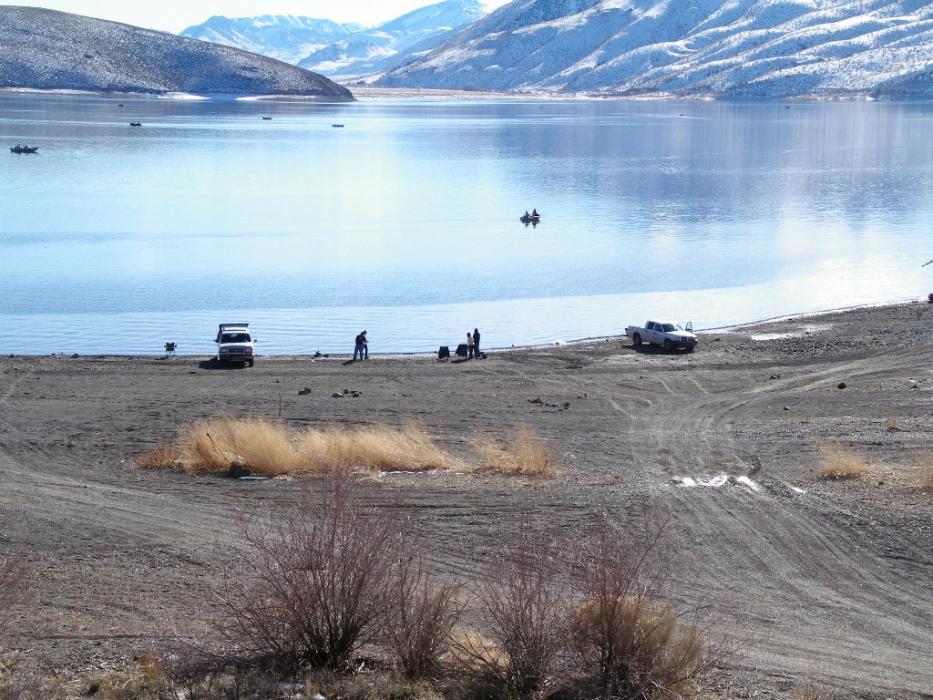 Looking to the California side of Topaz Lake from the northwest corner on Opening Day, 2011. Photo by Elaine Quilici
