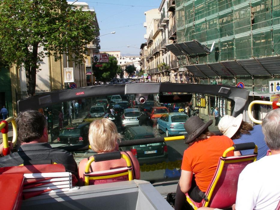 How the traffic in Palermo looks from a tour bus. Photo by Don Quilici