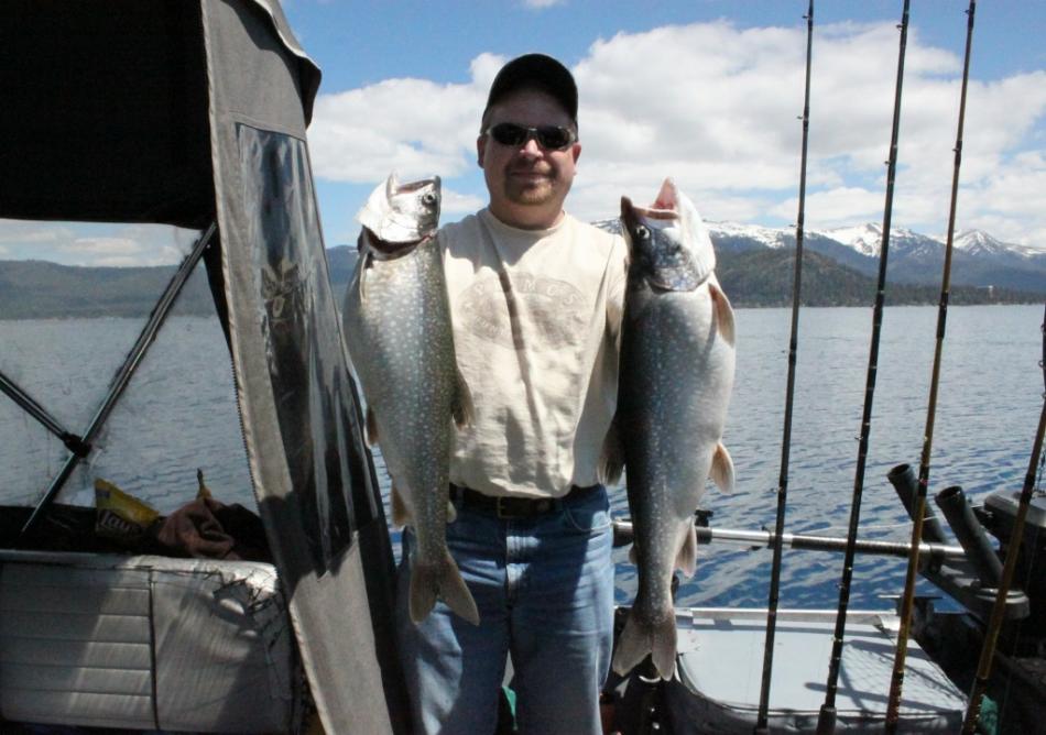 Kevin Law with his limit of two Mackinaw