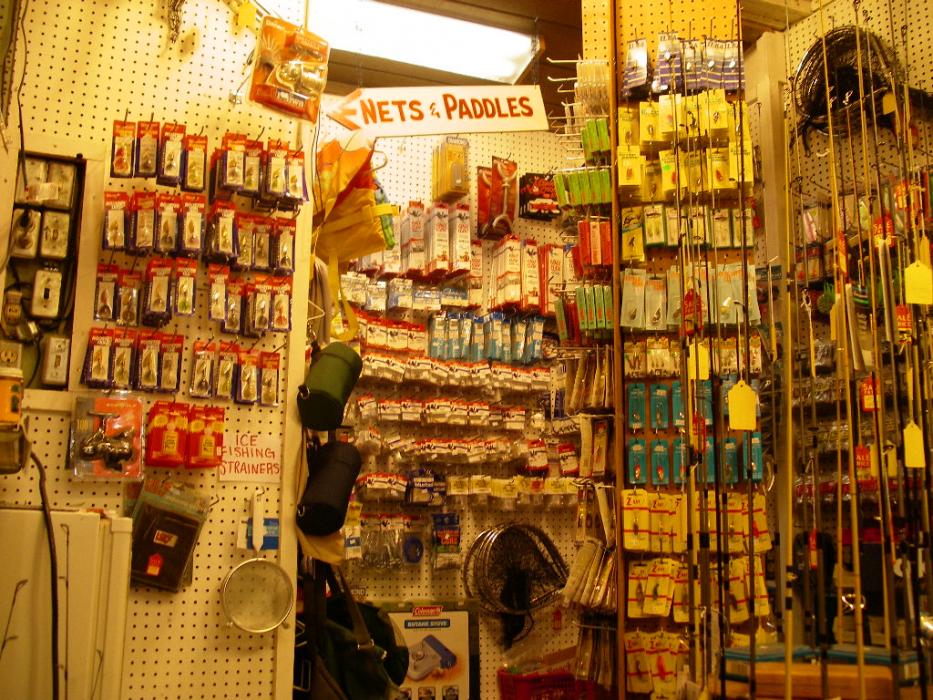 The well stocked fishing supply area.  Photo by Elaine Quilici