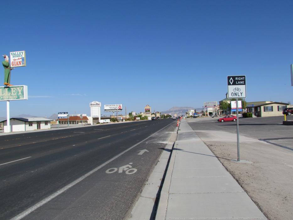 Looking down the main street at Pahrump.