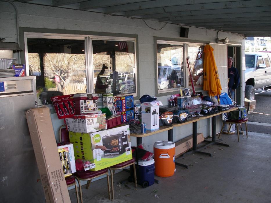 Some of the many raffle prizes that are awarded to each and every contestant in the annual derby.  Photo by Don Quilici
