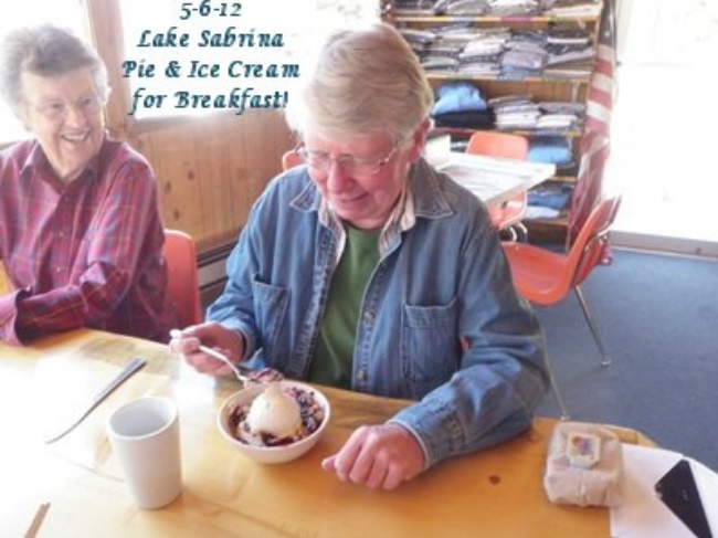 A different kind of breakfast at Lake Sabrina, west of Bishop. Photo courtesy of Rick and Patti Apted