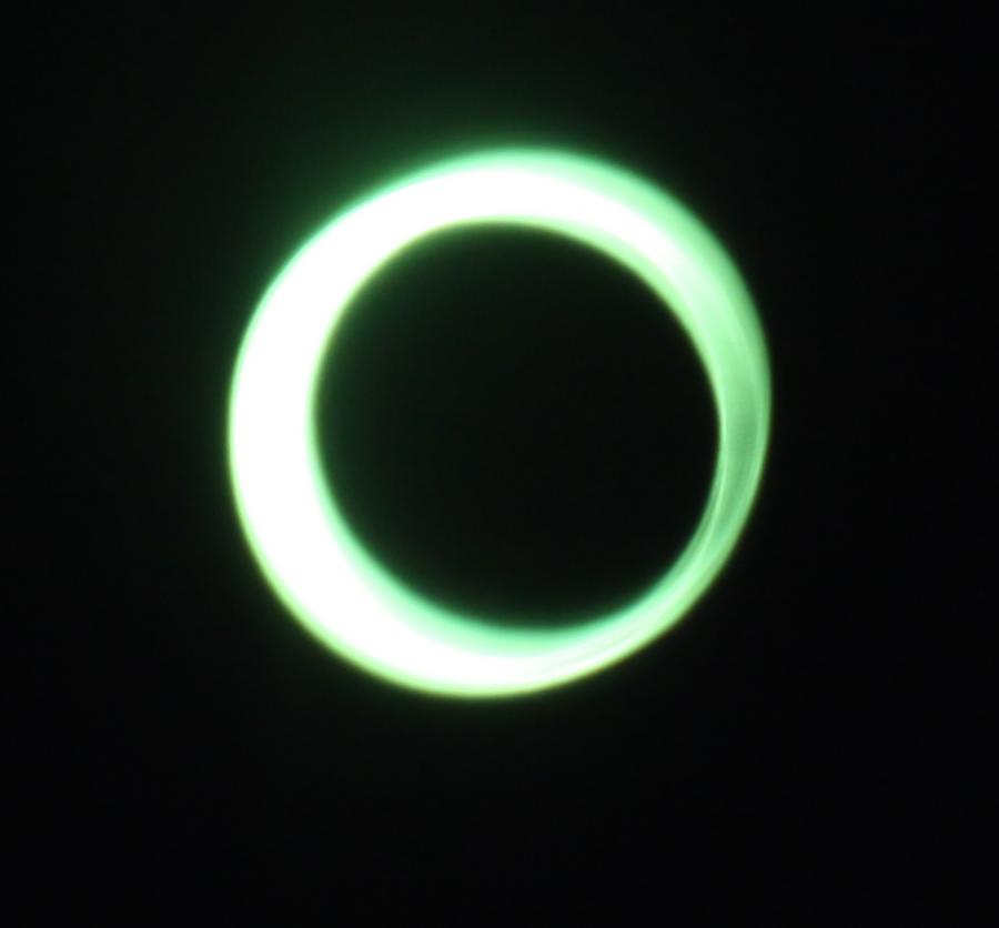 Near total solar eclipse, Carson is slightly off dead center