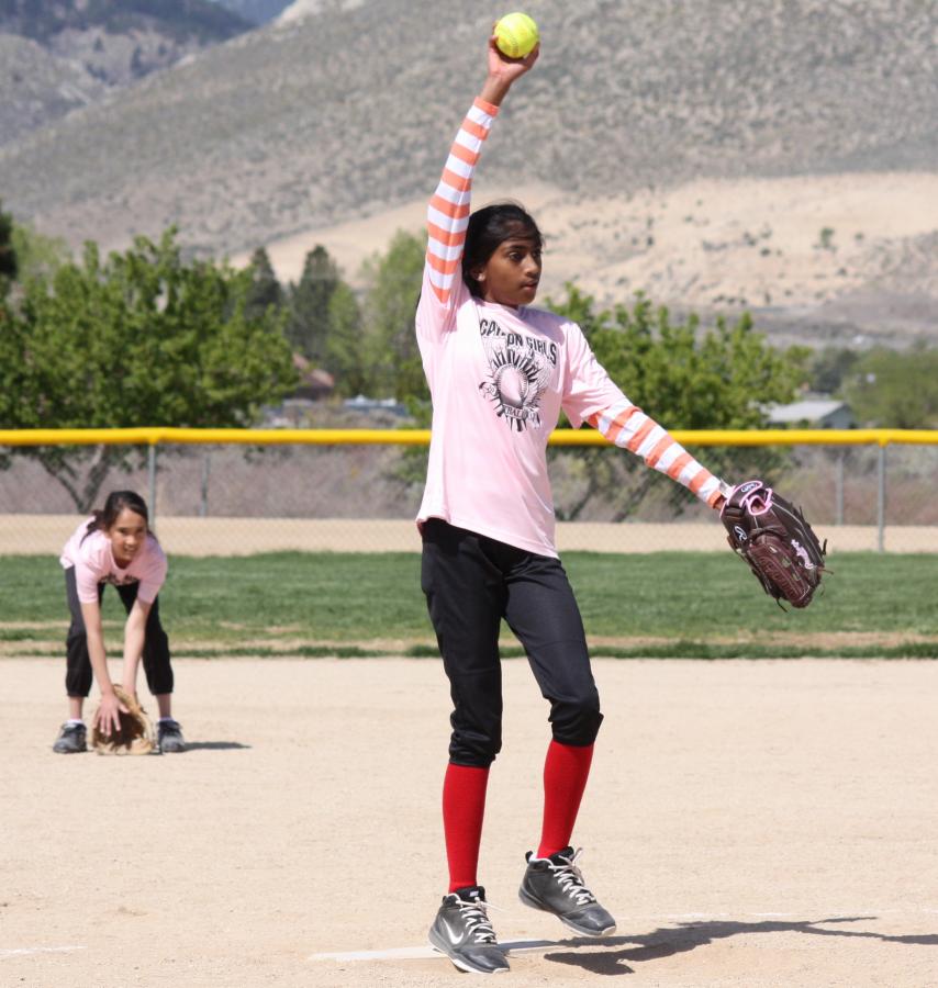 Hitha Segu pitching as Josie Payan gets set