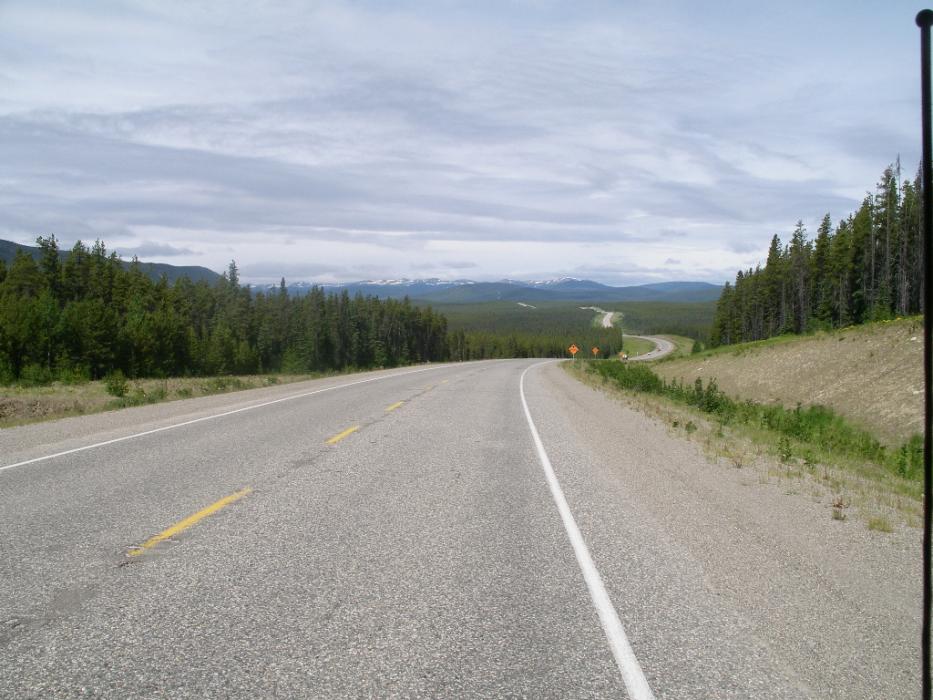 The Alaska Highway between Watson Lake and Whitehorse.  Photo by Elaine Quilici