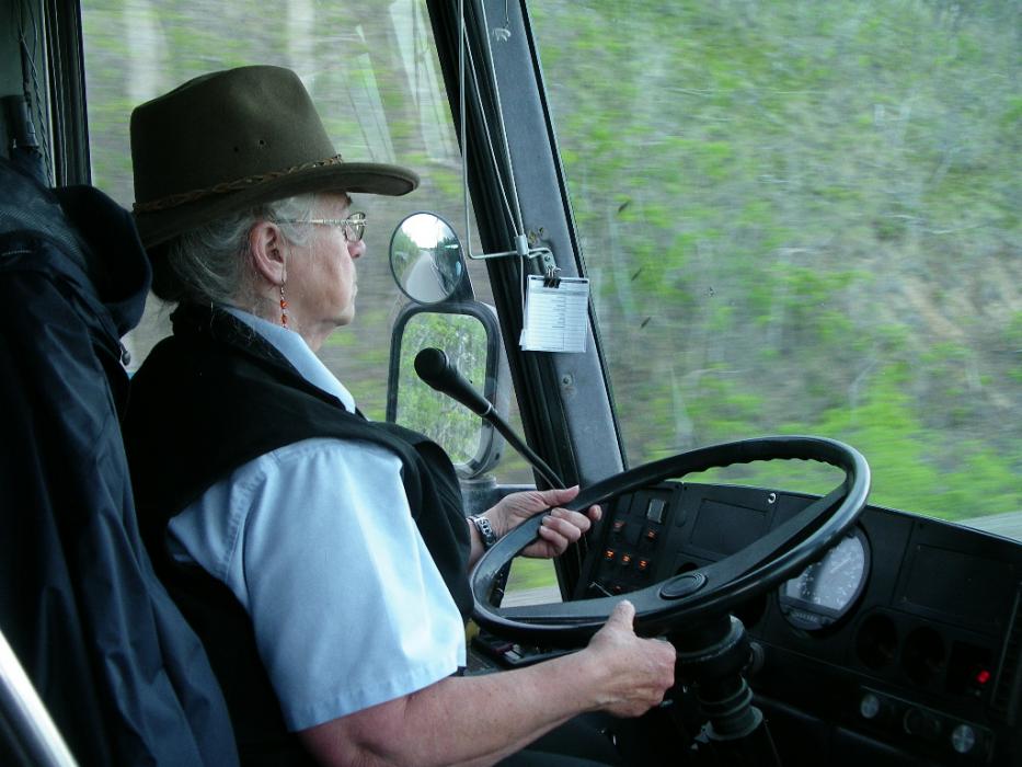 “D J,” the delightful and informative tour bus driver. Photo by Elaine Quilici