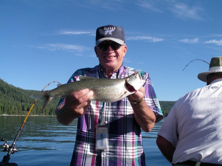 Don Quilici of Carson City with a nice Mackinaw Trout. Photo by Rob Boehmer