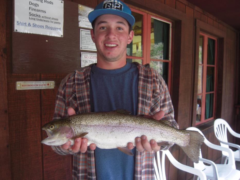 Nick Varelas of Huntington Beach with a 3-pound, 2 ounce trout. Photo by Virginia Lakes Resort