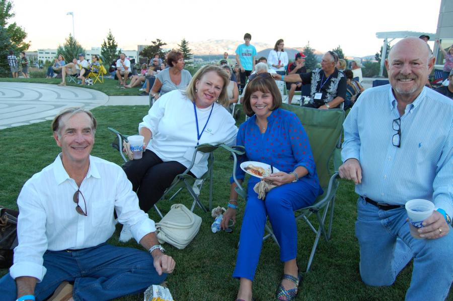 Ed and Denise Epperson with Amy and Neil Duncan outside of the Carson Tahoe Cancer Center