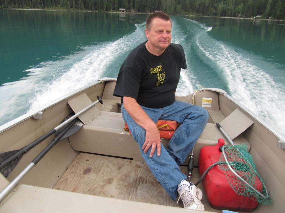 Darrell Clair taking an afternoon boat ride.  Photo by Don Quilici