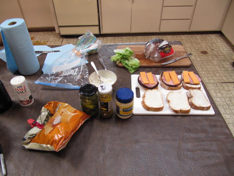 One of the tasty lunches at Mitchell Lake.  Photo by Don Quilici