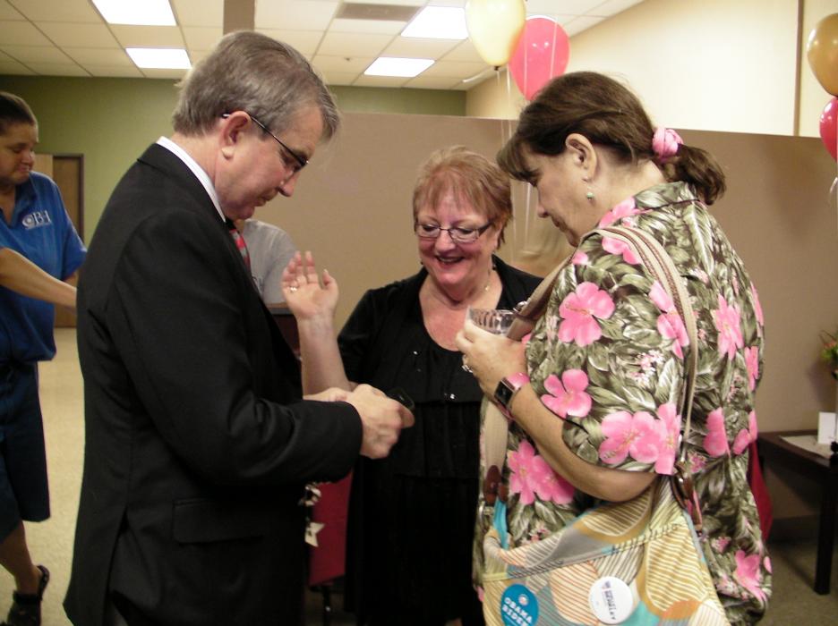 Carson City Mayor Bob Crowell, Alana and Donna Price.