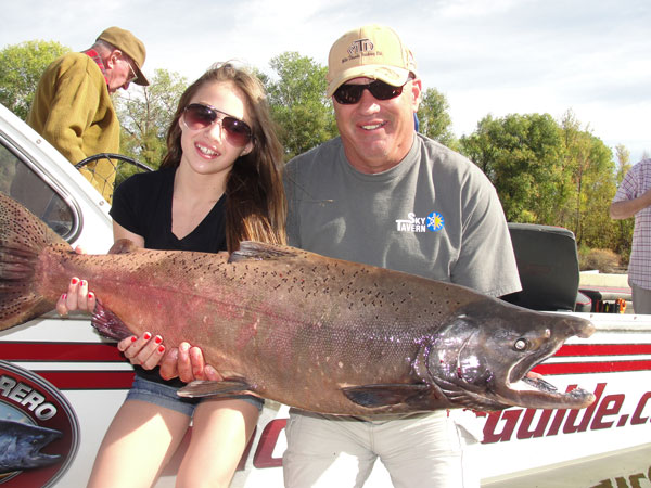 King Salmon caught on October 24 in the Sacramento River. Photo courtesy of Kirk and Lisa Portocarrero
