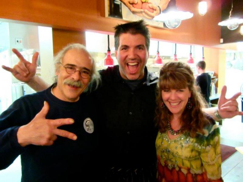 Cutline: From left, Chef Charlie Abowd, Chef Mark Estee and Karen Abowd, Greenhouse Project president.