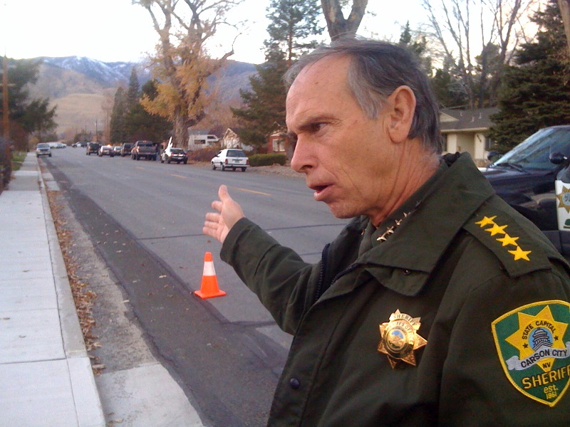 Sheriff Kenny Furlong on scene talking about robbery suspect
