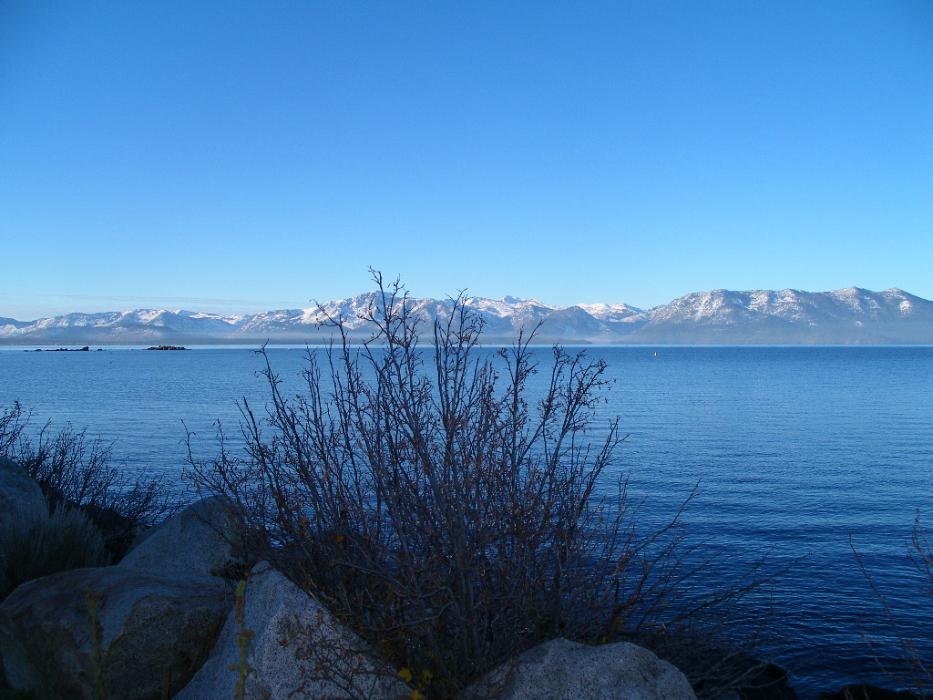 Looking across Lake Tahoe from the Cave Rock Landing. Photo by Don Quilici