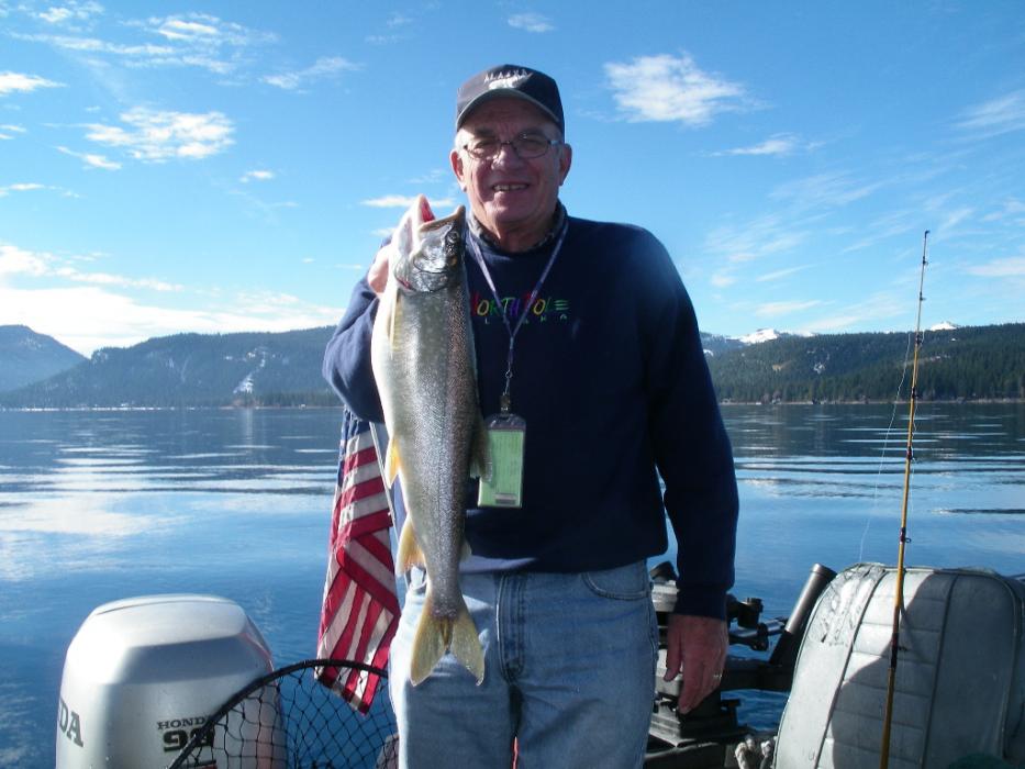 Don Quilici of Carson City with one of his Mackinaw Trout. Photo by Elaine Quilici