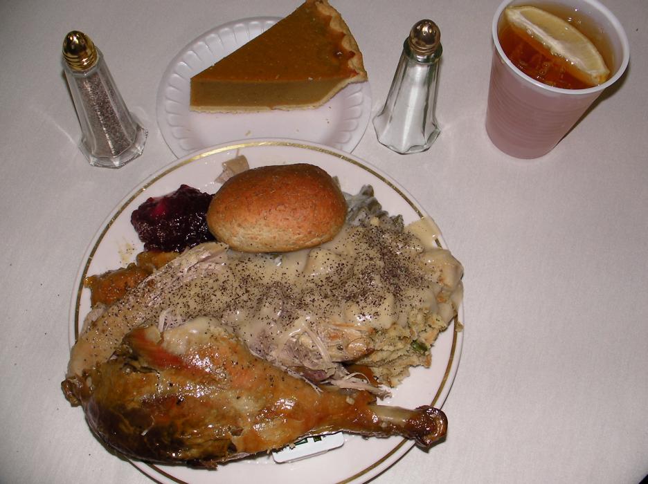 Thanksgiving dinner with all the trimmings.