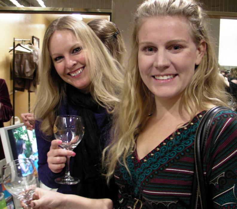 Sharon Benson and Janna Tisea arrive in the lobby.