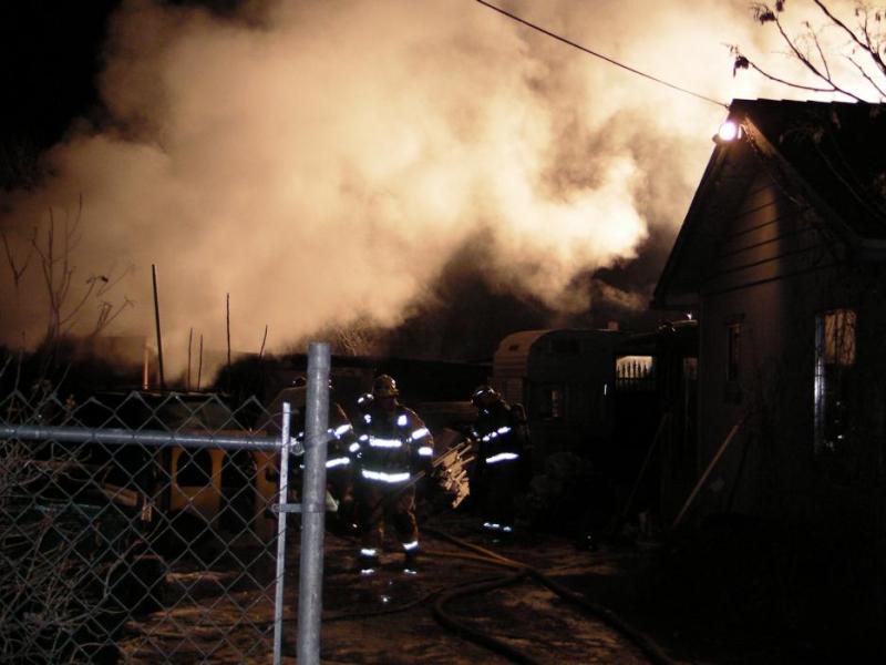A shed caught fire and burned Tuesday morning off of Curry Street in Carson City..