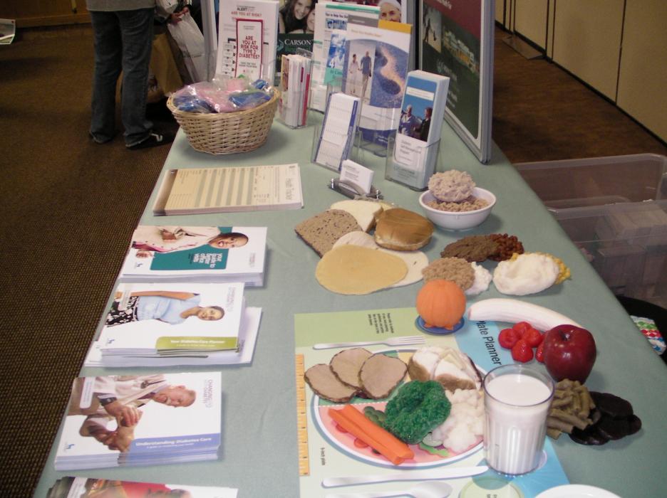 A healthy foods display for those who have diabetes.