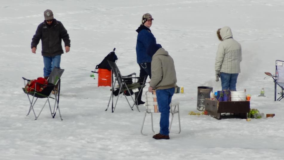 Some of the ice fishermen.  Photo by Elaine Quilici