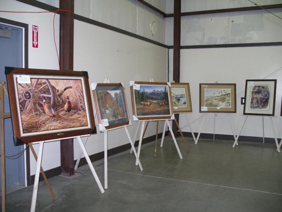 Art work that was included in the evening’s auction and raffle.  Photo by Don Quilici