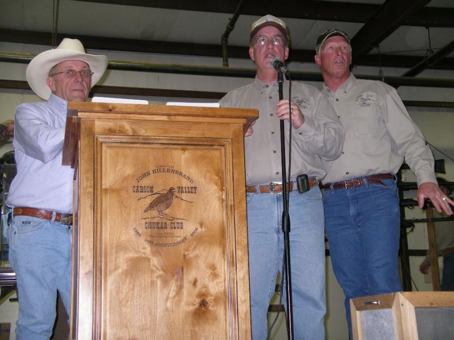 L to R: Dennis Hudson, Ron Pierini and Lance Modispacher look out over the crowd. Photo by Elaine Quilici