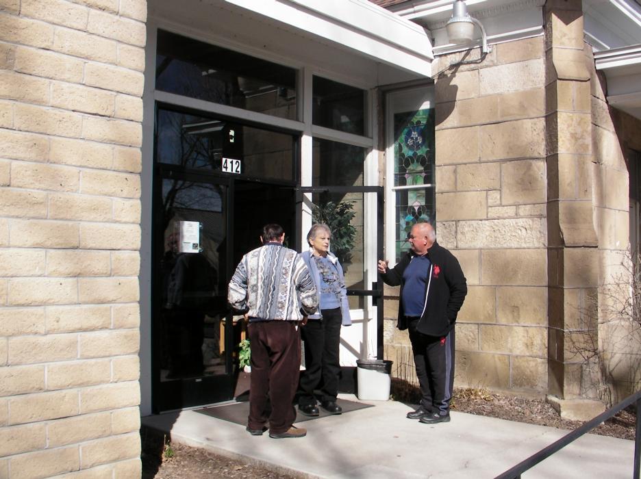 A glass door was shattered at Carson City First Methodist Church.