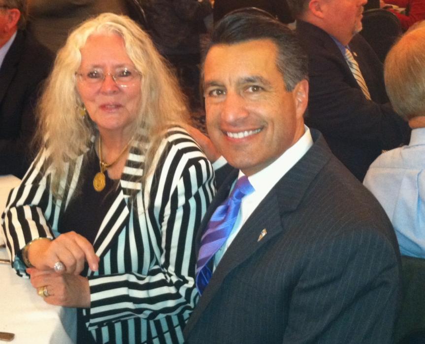 Carol Paz and Nevada Gov. Brian Sandoval.