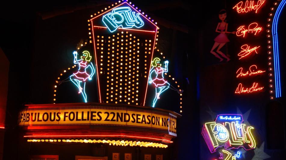 One of the lighted displays inside the Palm Springs Follies. Photo by Elaine Quilici